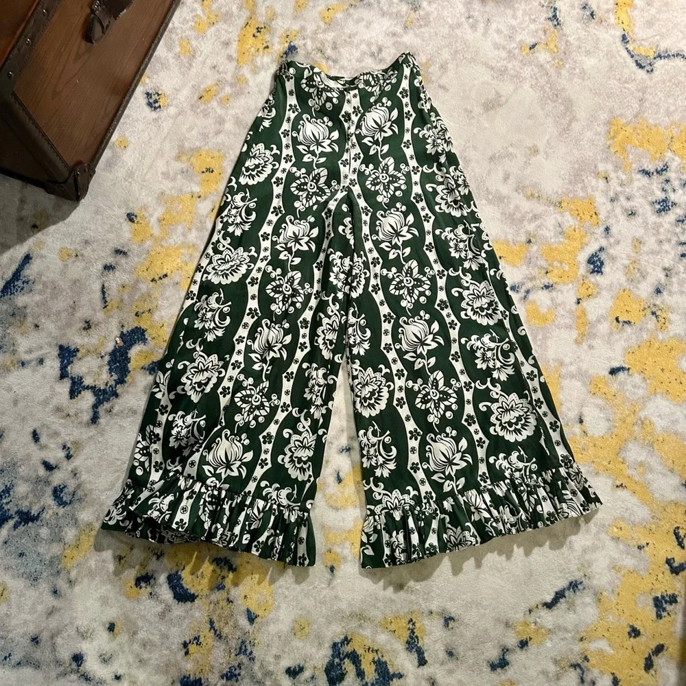 Zara floral ruffle pants wide leg - Picture 3 of 6